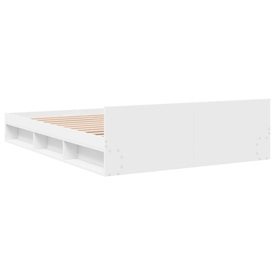 Bedframe met lades bewerkt hout wit 120x190 cm