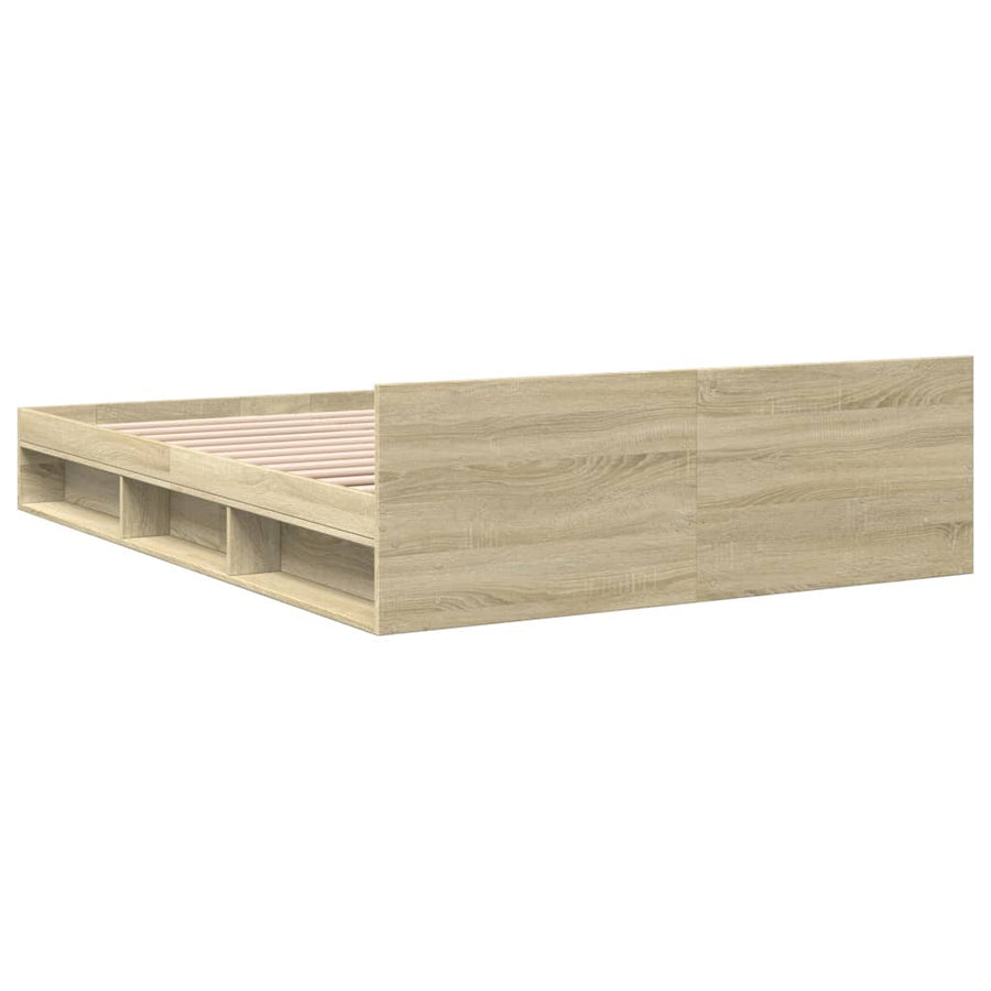 Bedframe met lades bewerkt hout sonoma eikenkleurig 120x190 cm