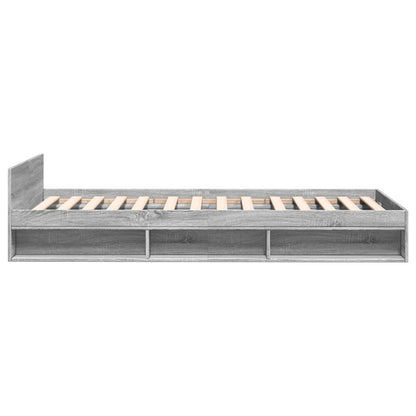 Bedframe met lade bewerkt hout grijs sonoma eiken 90x190 cm