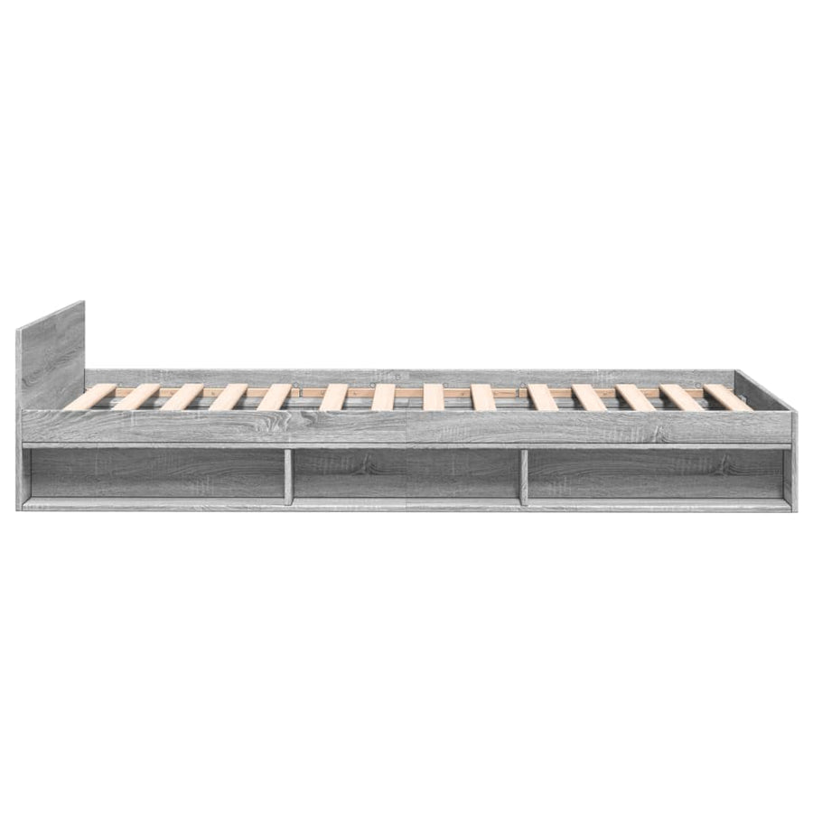 Bedframe met lade bewerkt hout grijs sonoma eiken 90x190 cm