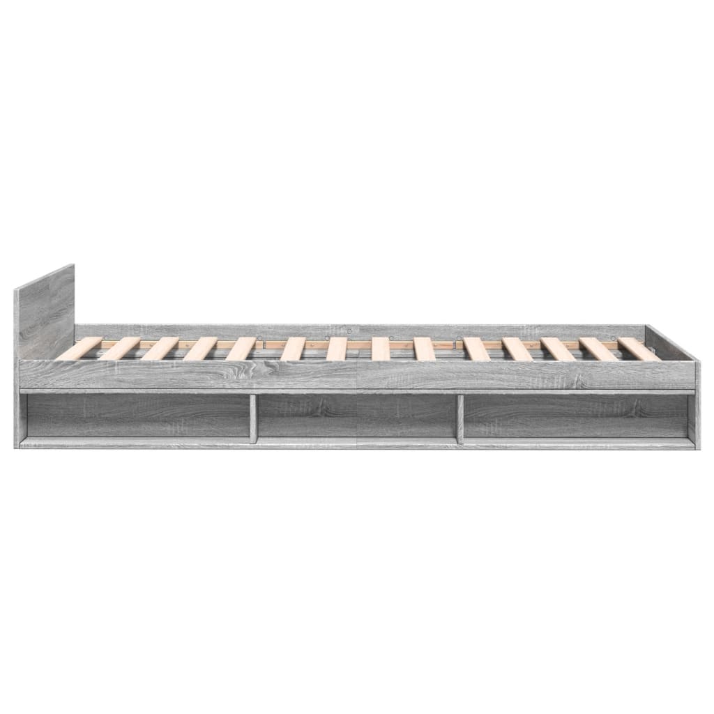 Bedframe met lade bewerkt hout grijs sonoma eiken 100x200 cm
