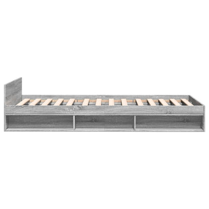 Bedframe met lade bewerkt hout grijs sonoma eiken 100x200 cm