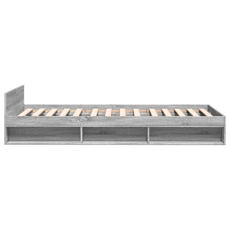 Bedframe met lade bewerkt hout grijs sonoma eiken 100x200 cm