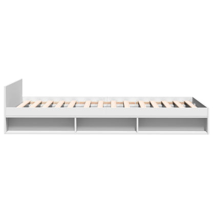 Bedframe met lade bewerkt hout wit 90x200 cm