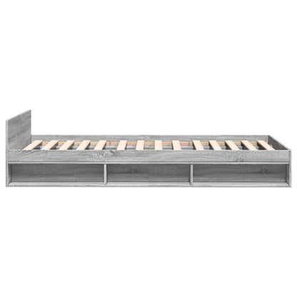 Bedframe met lade bewerkt hout grijs sonoma eiken 75x190 cm