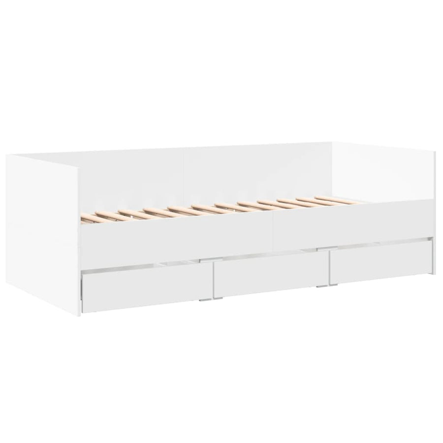Slaapbank Met Lades Zonder Matras 100X200 Cm Wit