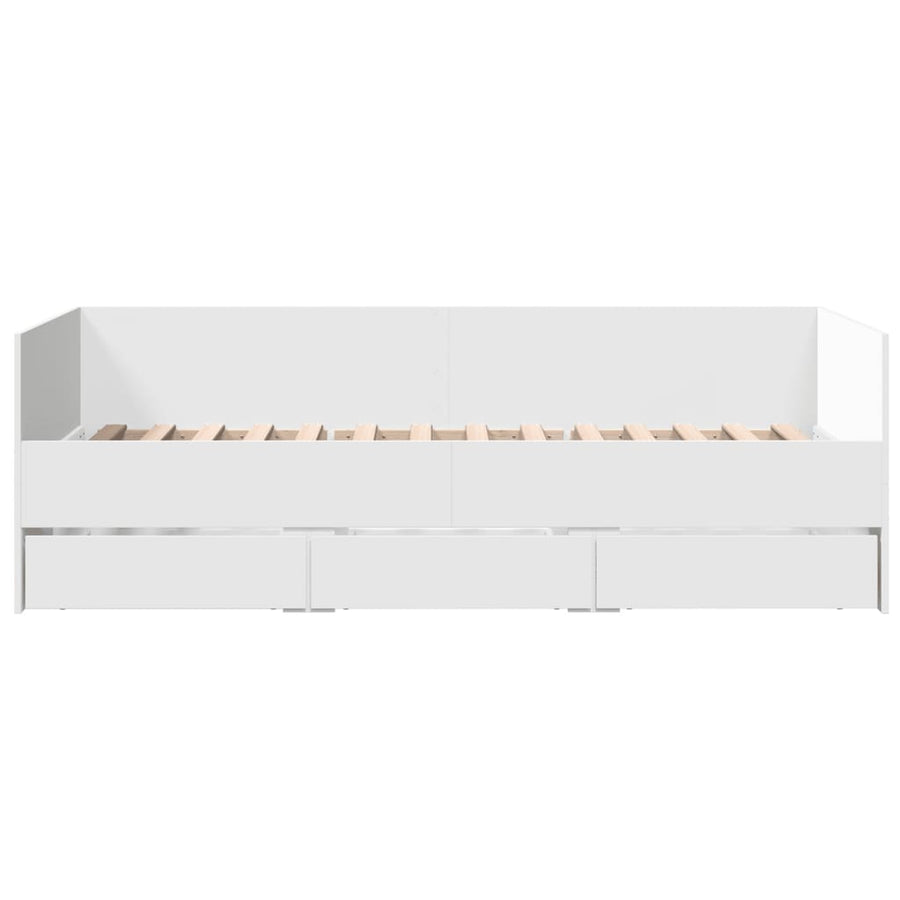 Slaapbank Met Lades Zonder Matras 100X200 Cm Wit