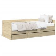 Slaapbank 100x200 cm bewerkt hout sonoma eiken