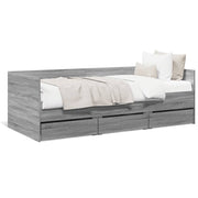Slaapbank met lades 100x200 cm grijs sonoma eiken