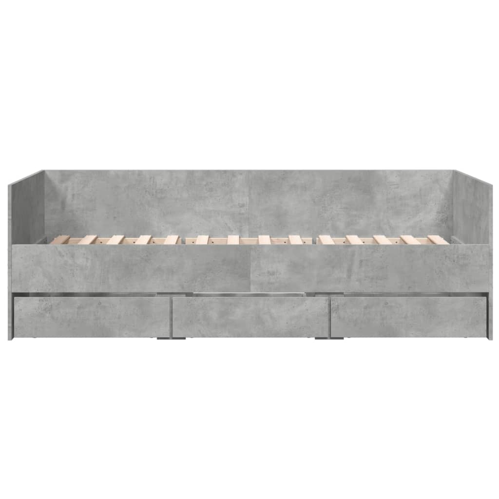 Slaapbank Met Lades Zonder Matras 90 x 200 cm Betongrijs