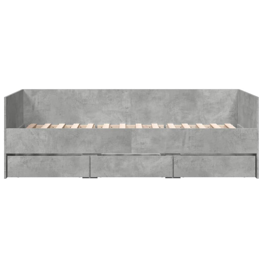 Slaapbank Met Lades Zonder Matras 90 x 200 cm Betongrijs