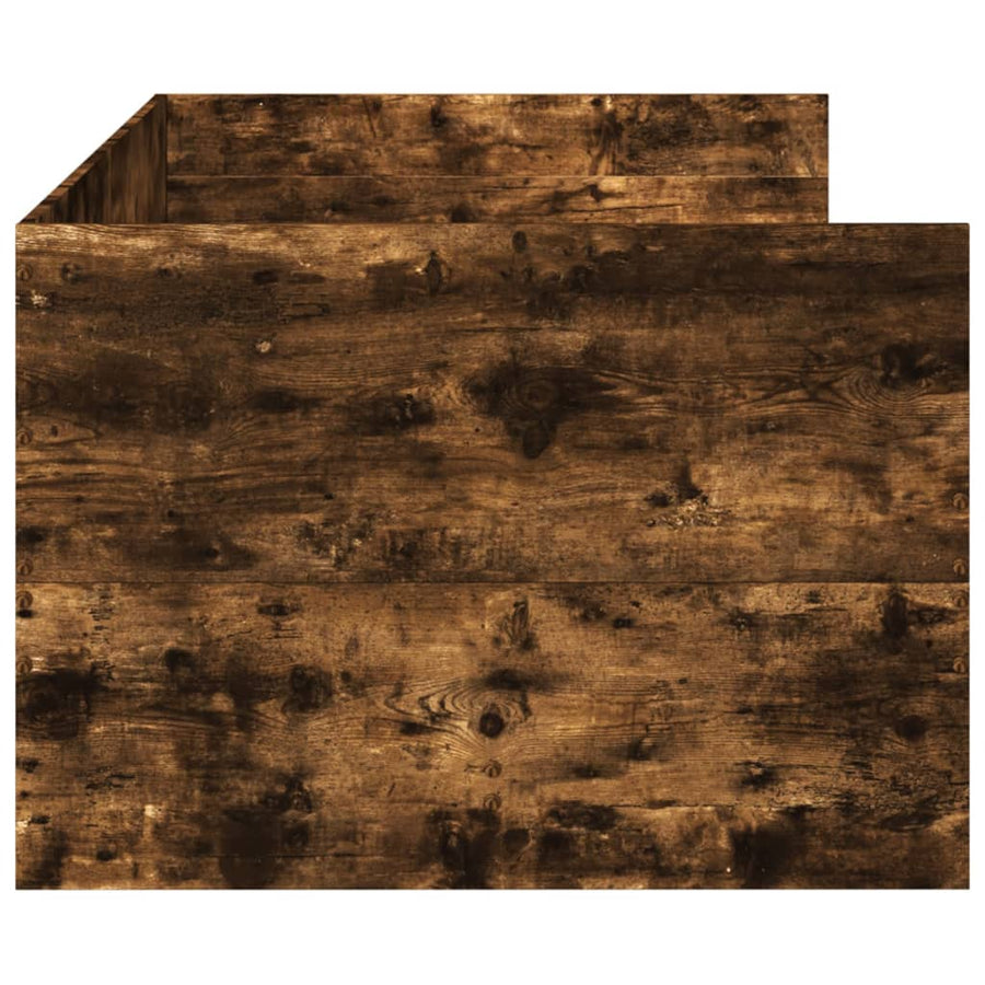 Slaapbank met lades 90x200 cm bewerkt hout gerookt eikenkleurig