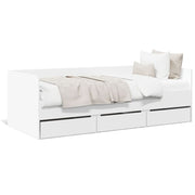 Slaapbank 90x190 cm wit met lades