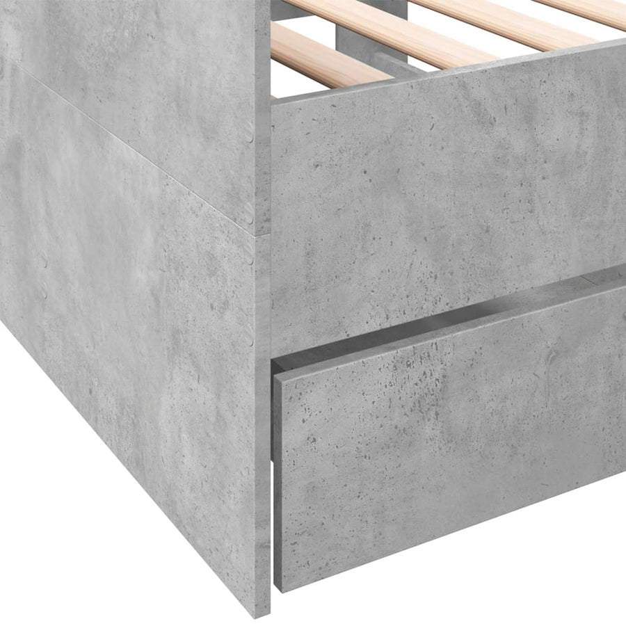 Slaapbank Met Lades Zonder Matras 90 x 190 cm Betongrijs