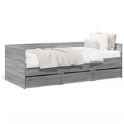 Slaapbank 90x190 cm grijs sonoma eiken met lades