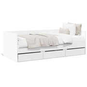 Slaapbank 75x190 cm wit met lades
