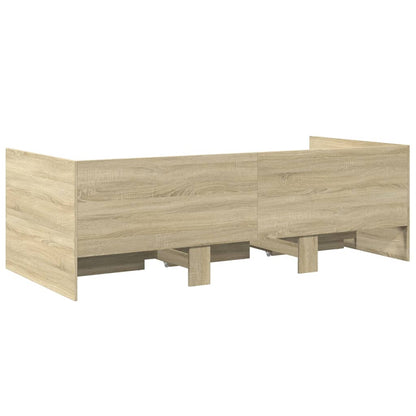 Slaapbank met lades 75x190 cm bewerkt hout sonoma eikenkleurig