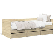 Slaapbank 75x190 cm sonoma eiken met lades