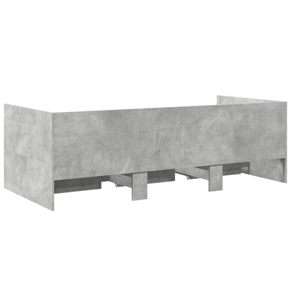 Slaapbank met lades 75x190 cm bewerkt hout betongrijs