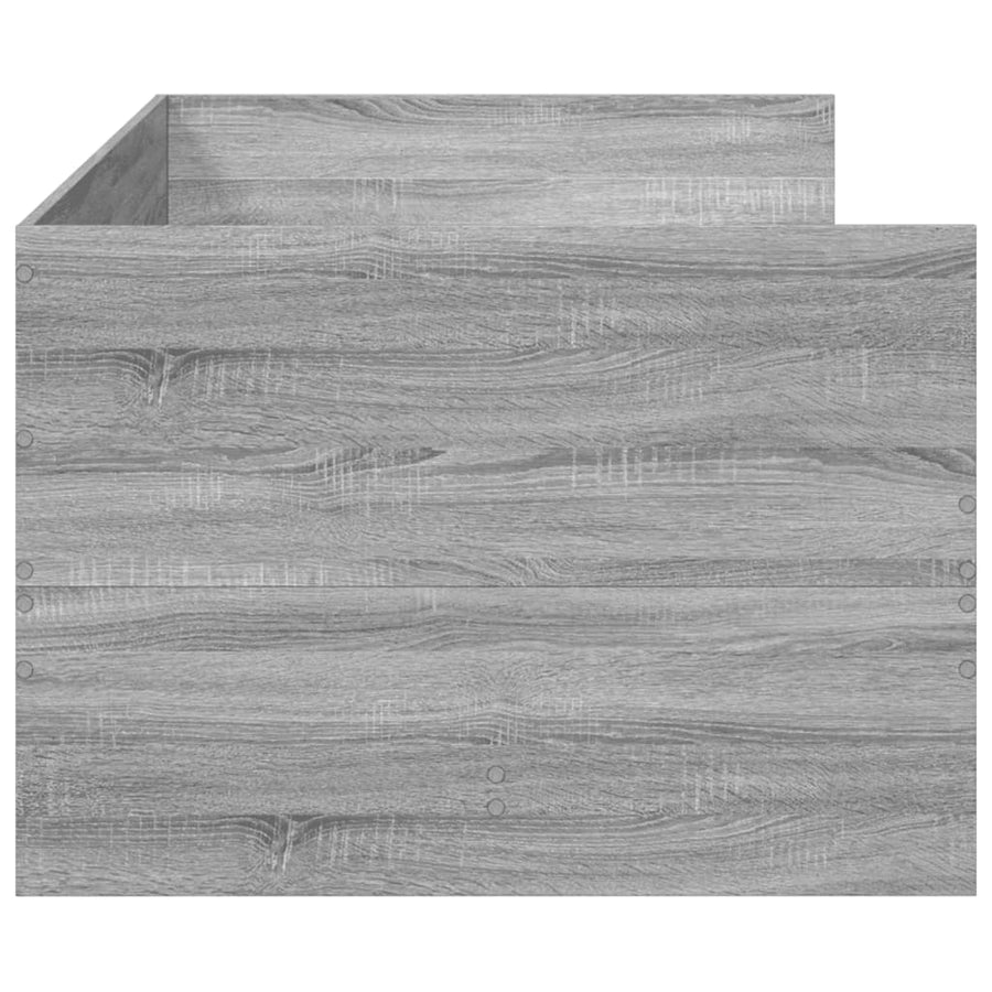 Slaapbank met lades 75x190 cm bewerkt hout grijs sonoma eiken