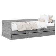 Slaapbank met lades zonder matras 75x190 cm grijs sonoma eiken