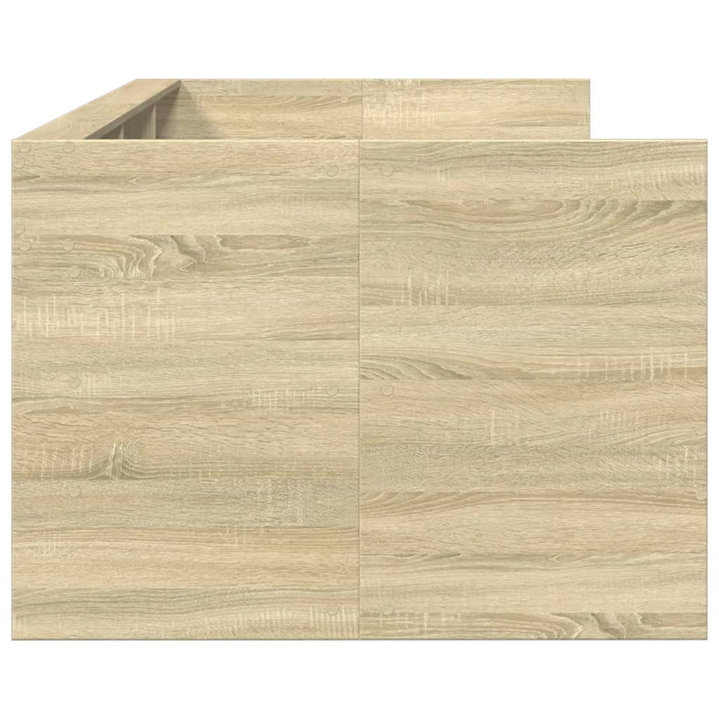 Slaapbank met lades 100x200 cm bewerkt hout sonoma eikenkleurig