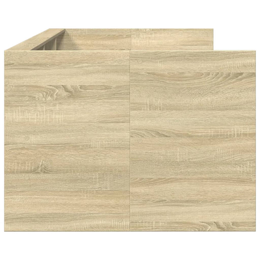 Slaapbank met lades 100x200 cm bewerkt hout sonoma eikenkleurig