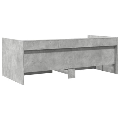 Slaapbank met lades 100x200 cm bewerkt hout betongrijs