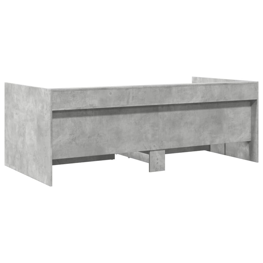 Slaapbank met lades 100x200 cm bewerkt hout betongrijs