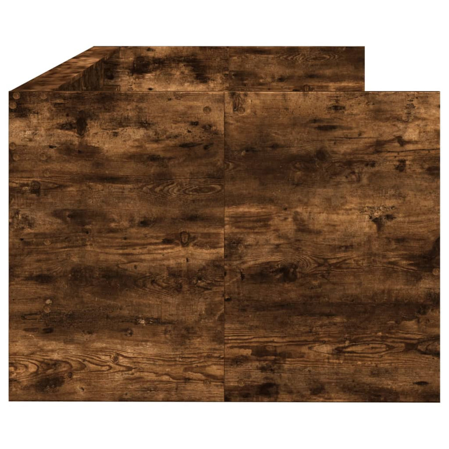 Slaapbank met lades 100x200 cm bewerkt hout gerookt eikenkleur