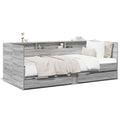Slaapbank met lades zonder matras 100x200 cm grijs sonoma eiken