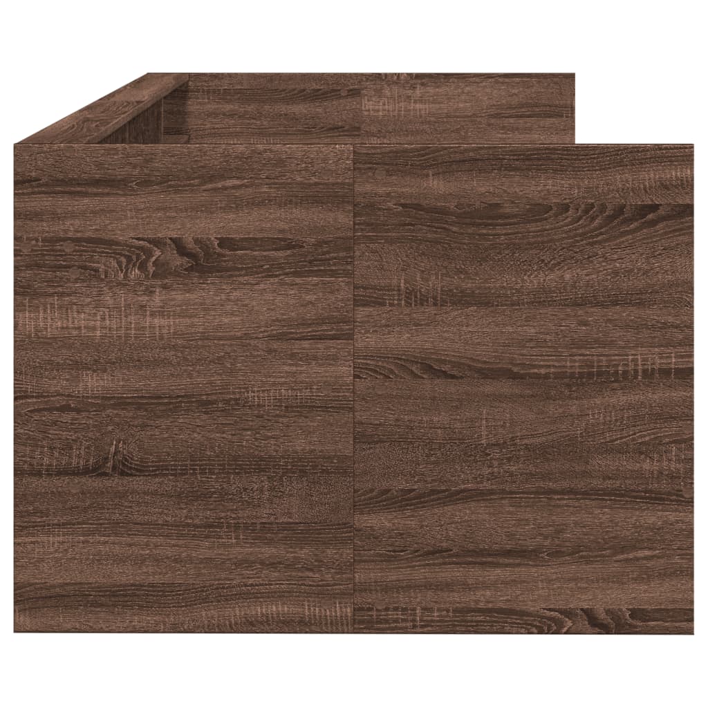 Slaapbank met lades 100x200 cm bewerkt hout bruin eikenkleurig