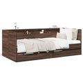 Slaapbank met lades zonder matras 100x200 cm bruin eikenkleurig