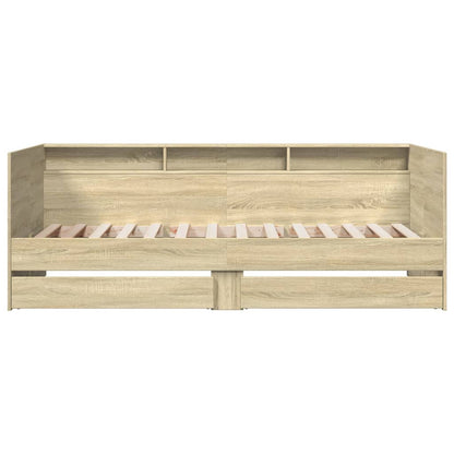 Slaapbank met lades 90x200 cm bewerkt hout sonoma eikenkleurig