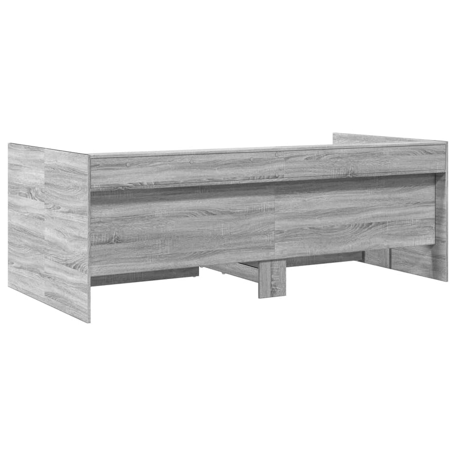 Slaapbank met lades zonder matras 90x200 cm grijs sonoma eiken