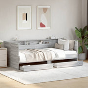 Slaapbank met lades 90x200 cm grijs