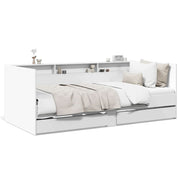Slaapbank 90x190 cm wit met lades