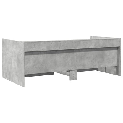 Slaapbank met lades 90x190 cm bewerkt hout betongrijs