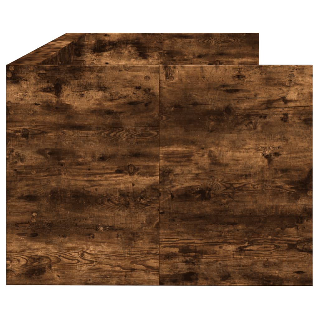 Slaapbank met lades 90x190 cm bewerkt hout gerookt eikenkleurig
