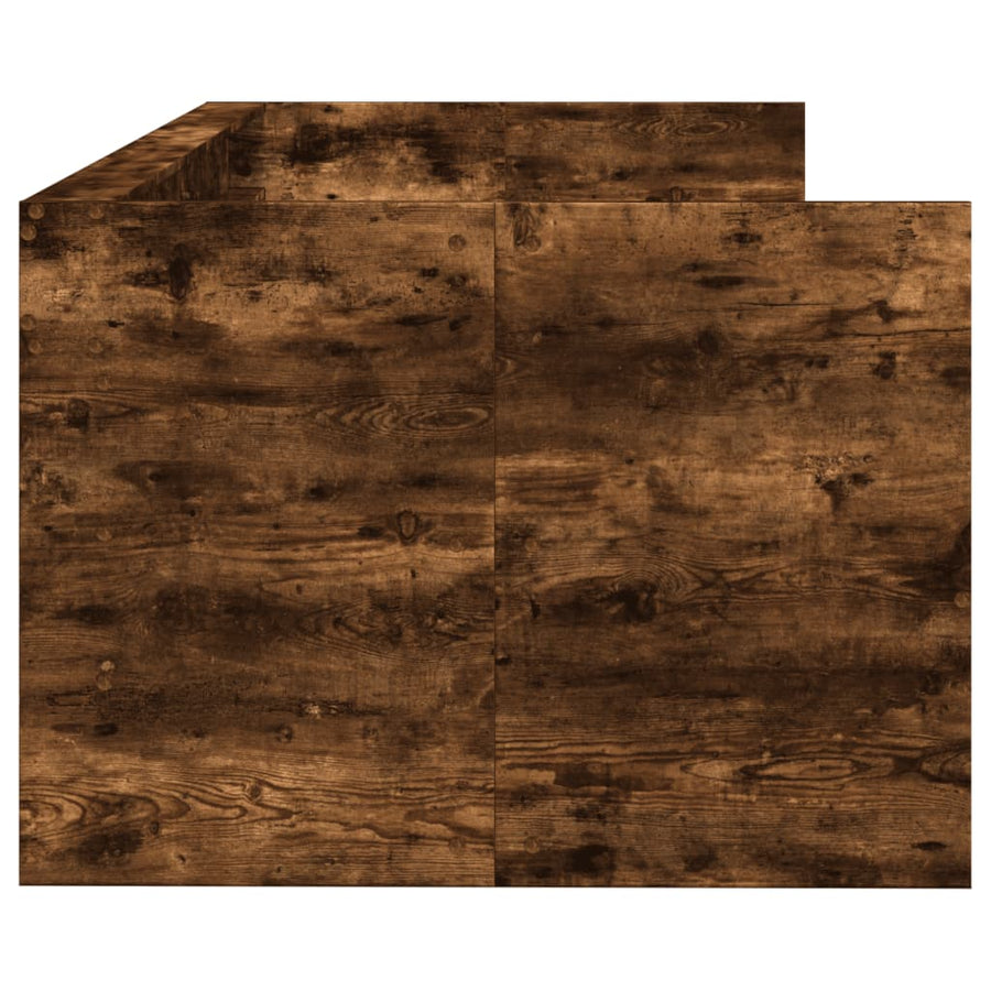 Slaapbank met lades 90x190 cm bewerkt hout gerookt eikenkleurig