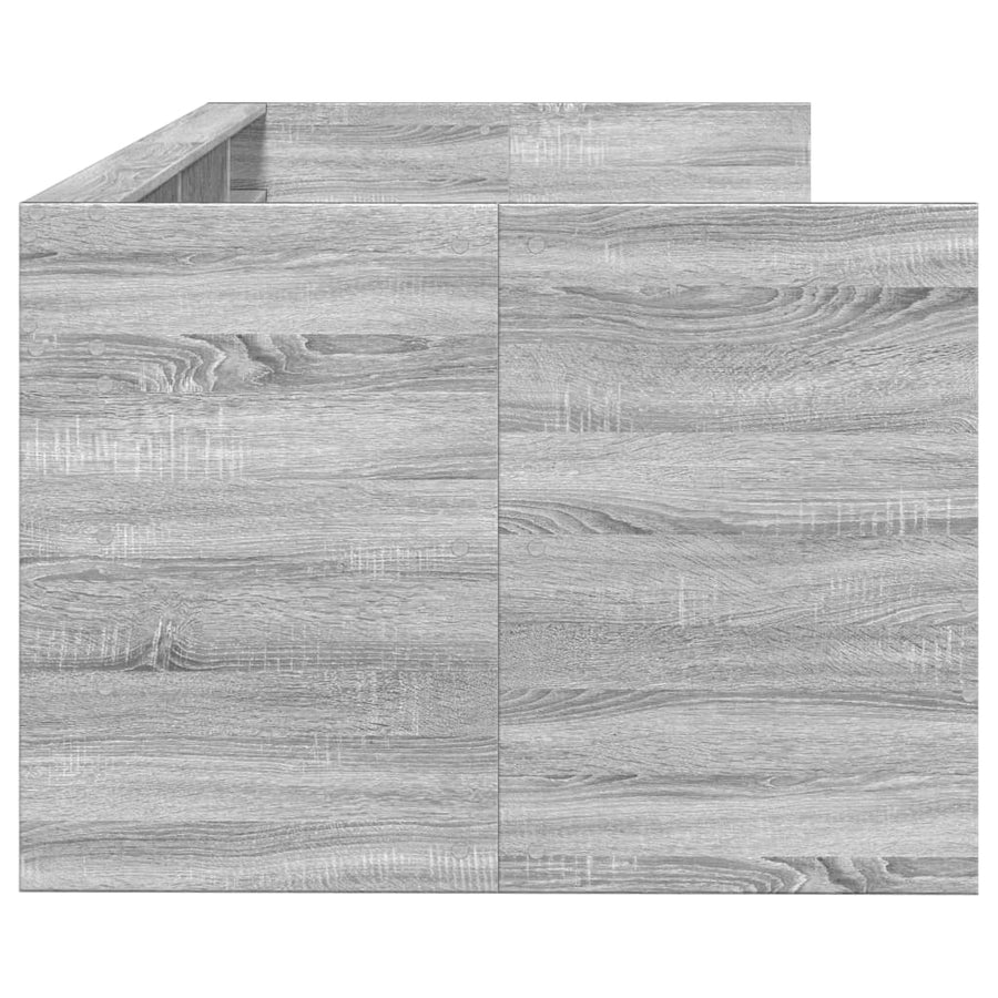 Slaapbank met lades 90x190 cm bewerkt hout grijs sonoma eiken