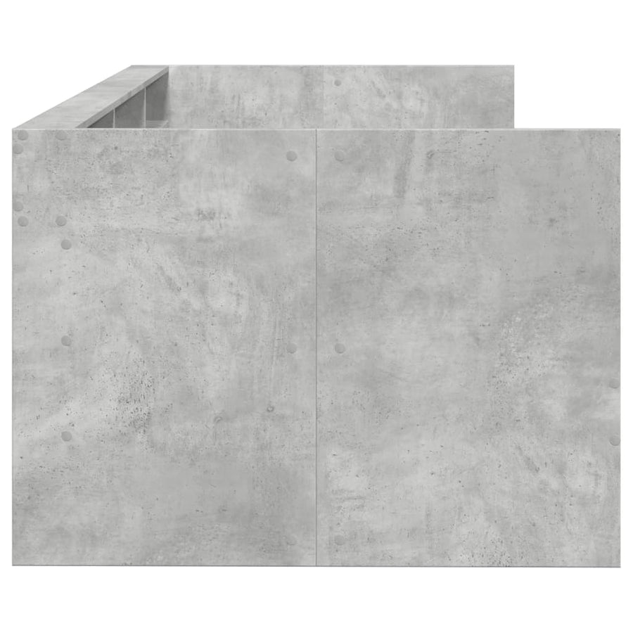 Slaapbank met lades 75x190 cm bewerkt hout betongrijs