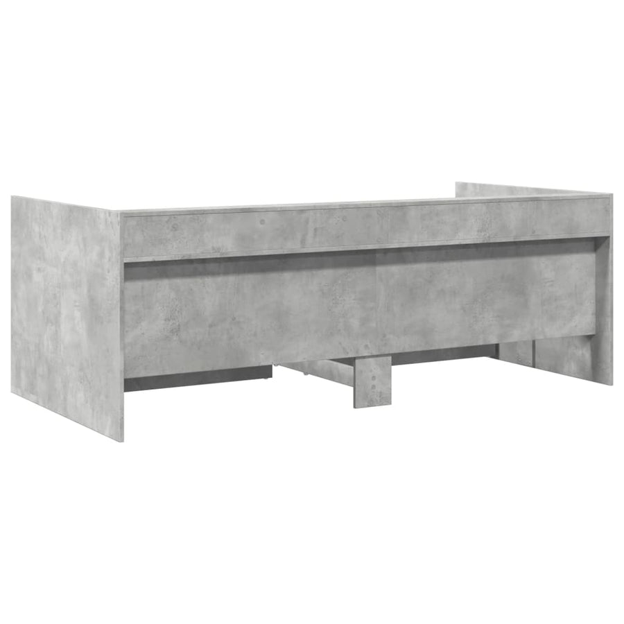 Slaapbank met lades 75x190 cm bewerkt hout betongrijs