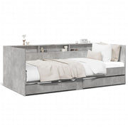 Sofa bed with drawers without mattress 75x190 cm concrete grey