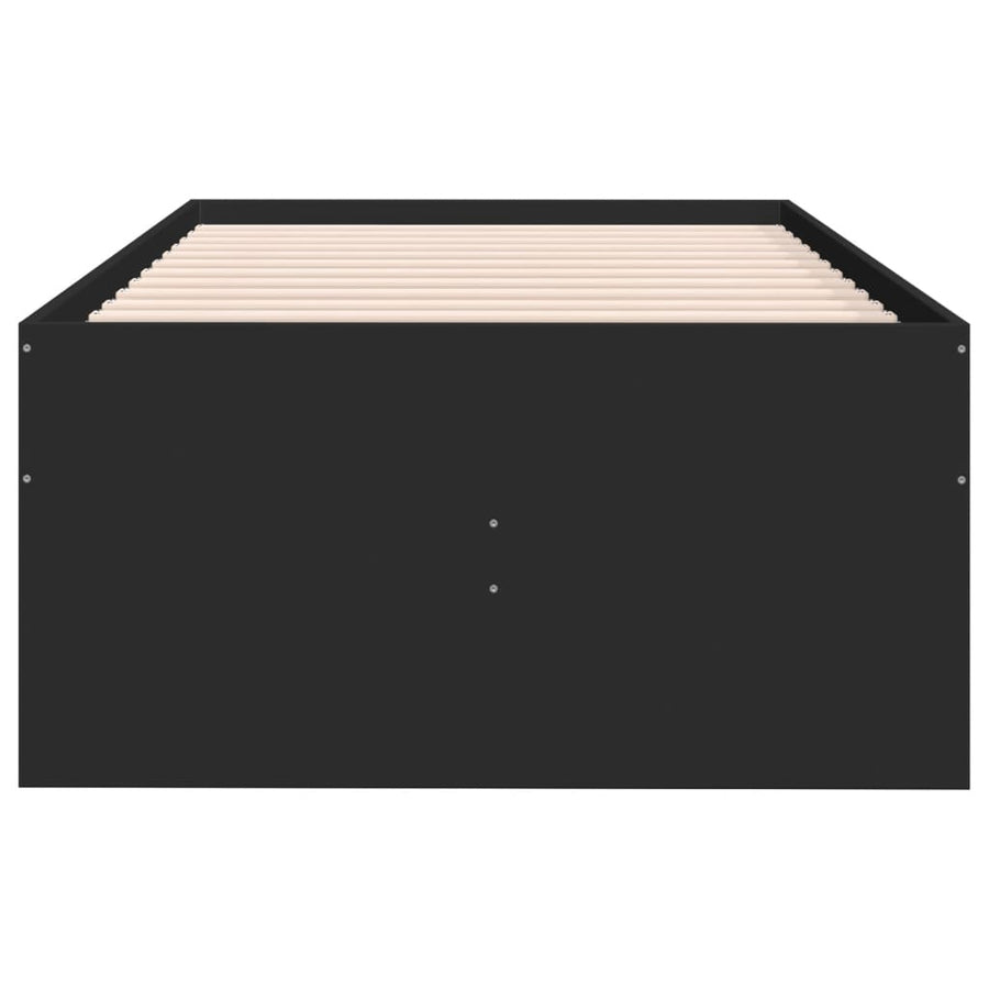 Slaapbank met lades 100x200 cm bewerkt hout zwart