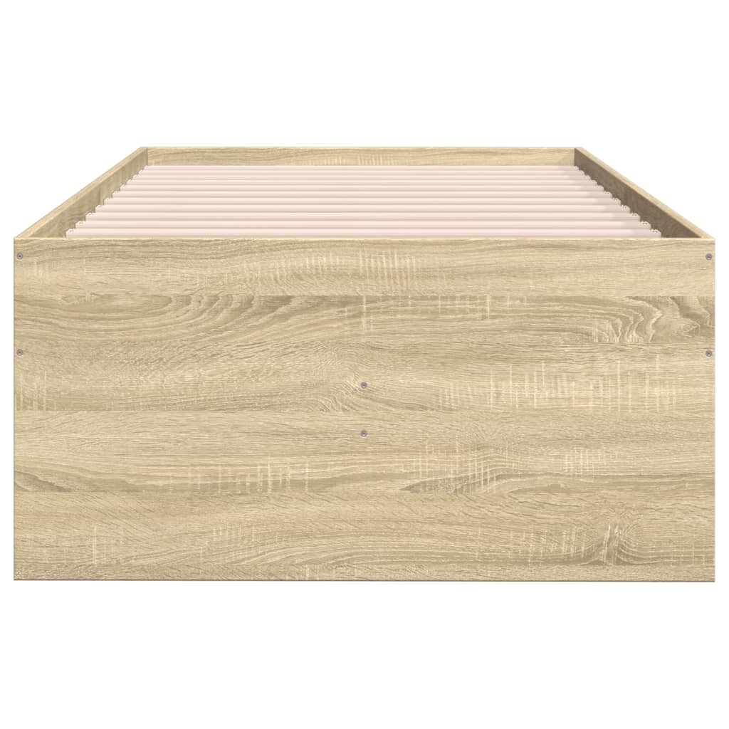 Slaapbank met lades 100x200 cm bewerkt hout sonoma eikenkleurig