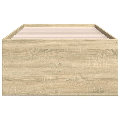 Slaapbank met lades 100x200 cm bewerkt hout sonoma eikenkleurig