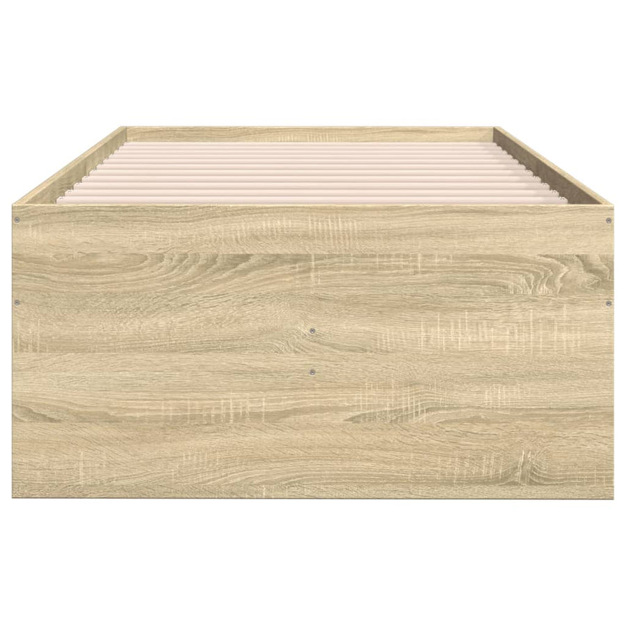 Slaapbank met lades 100x200 cm bewerkt hout sonoma eikenkleurig