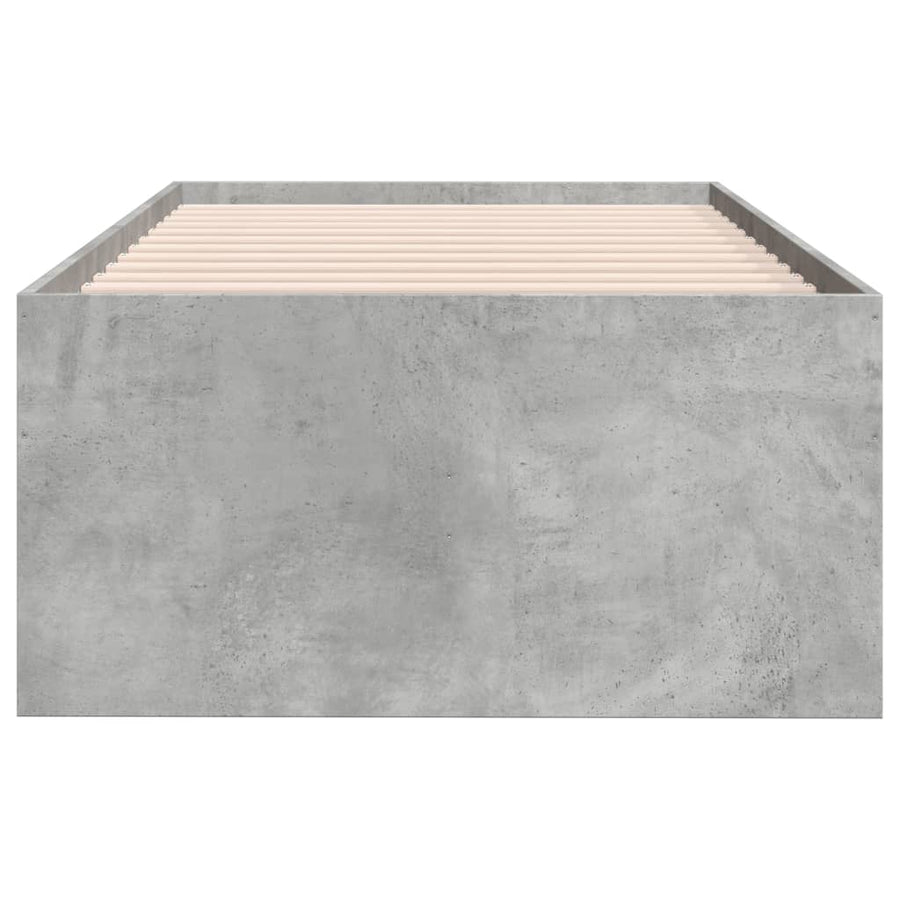 Slaapbank met lades 100x200 cm bewerkt hout betongrijs