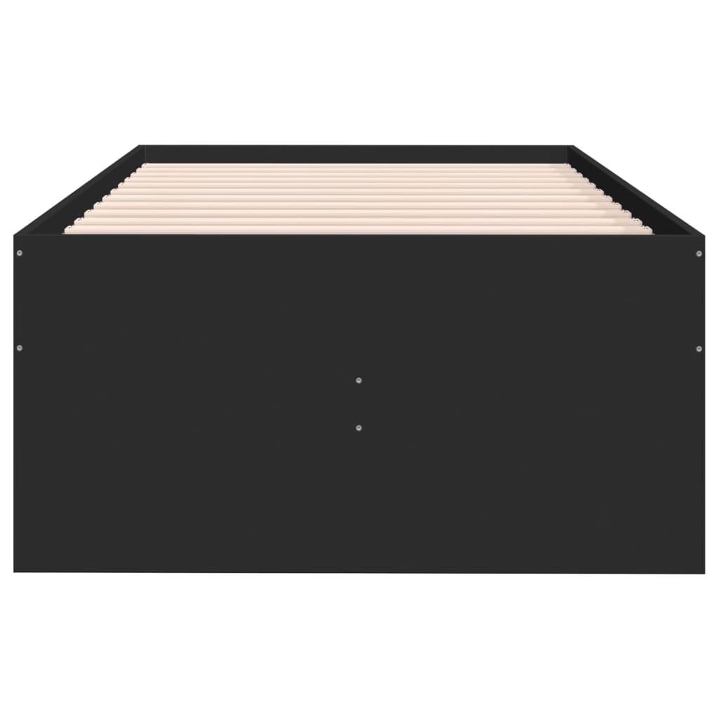 Slaapbank met lades 90x200 cm bewerkt hout zwart